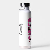 Cheer Coach Cheerleading Pink Glitter Gepersonalis Waterfles (Rechts)