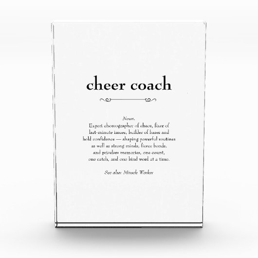 Cheer Coach Definitie Bedankt Cadeau Fotoblokken (Voorkant)