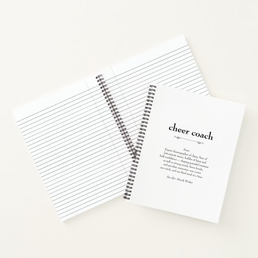 Cheer Coach Definitie Bedankt Cadeau Notitieboek (Binnen)