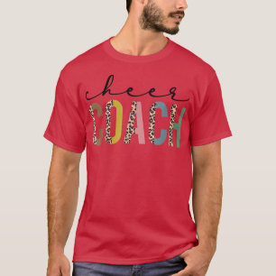 Cheer Coach Leopard Cheerleading Props Cute Cheer T-shirt