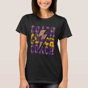 Cheer Coach Lightning Bolt Cheer Leopard Paars Go T-shirt