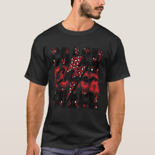 Cheer Coach Lightning Bolt Cheer Leopard Red Black T-shirt