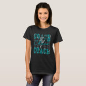 Cheer Coach Lightning Bolt Cheer Leopard Teal T-shirt (Voorkant volledig)