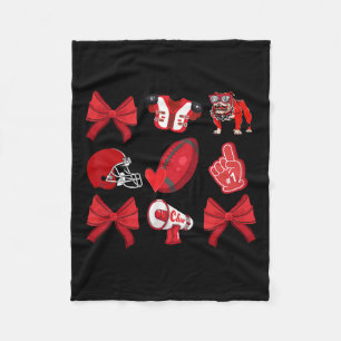 Cheer Coquette Bow Football Mama Spel Dag Kerst Fleece Deken