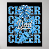 Cheer Dad Daddy Bow Srt Cheerleader Cheerleading B Poster (Voorkant)