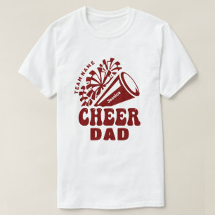 Cheer Dad met aangepaste teamnaam en naam van Kind T-shirt
