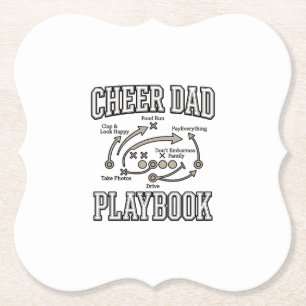 Cheer Dad Playbook Vintage Vector Shirt Ontwerp_1 Kartonnen Onderzetters