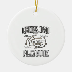 Cheer Dad Playbook Vintage Vector Shirt Ontwerp_1 Keramisch Ornament