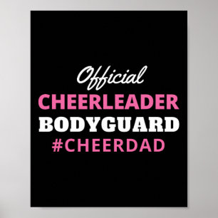 Cheer Dad Roze Officiële Cheerleader Bodyguard Poster
