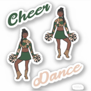 Cheer Dance Pom Stickers (Groene Camo)