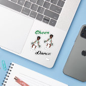 Cheer Dance Pom Stickers (wit groen) (Laptop met iPhone)