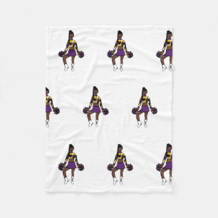 Cheer/Dancer Fleece Blanket Paars Yellow Camo Deken