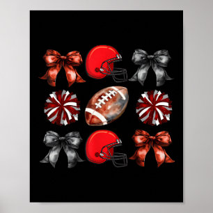 Cheer en American Football Speldag Rode Team Footb Poster