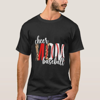 Cheer en honkbal moeder luipaard honkbal en cheerl t-shirt