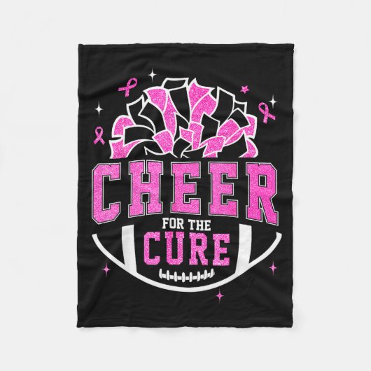 Cheer For The Breast Cancer Awareness Cheerleader Fleece Deken (Voorkant)