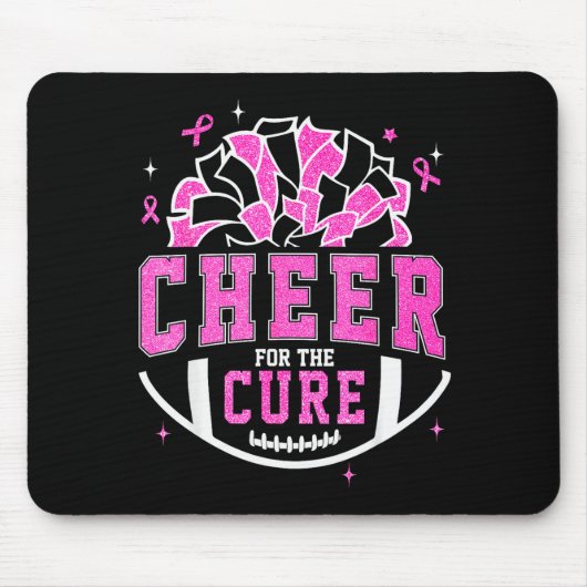 Cheer For The Breast Cancer Awareness Cheerleader Muismat (Voorkant)