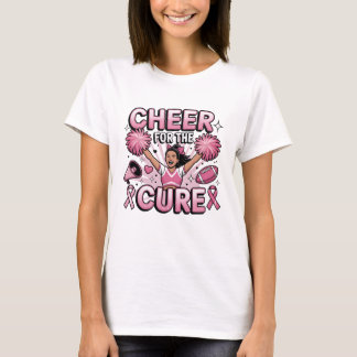 Cheer for the Cure Leopard Cheer Pink Football T-shirt
