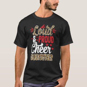 Cheer Godfather Bigmost Fan Leopard Print and Pom T-shirt