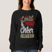 Cheer Grandma grootst fan leopard print en pom po Trui (Voorkant)