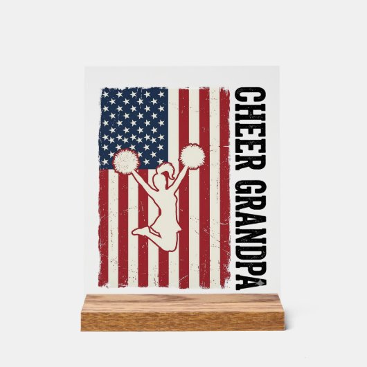 Cheer Grandpa Patriotic Vintage Flag Shirt Design_ (Recto)