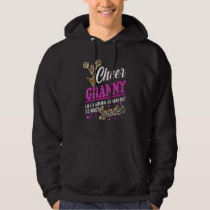 Cheer Granny grootst fan-luipaard afdrukken en pom Hoodie