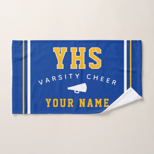 Cheer Icon, Custom Name & School, Cheer Team Gift (Serviette à main)