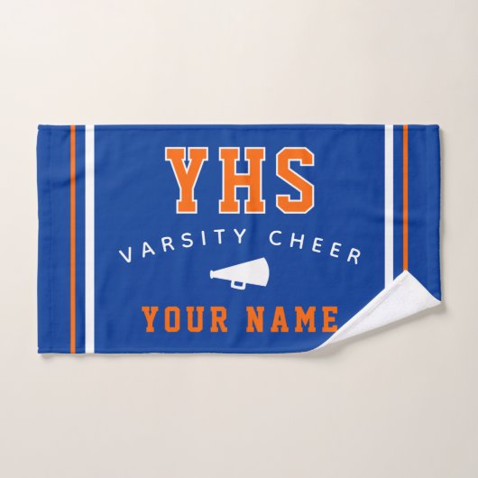Cheer Icon, Custom Name & School, Cheer Team Gift (Serviette à main)
