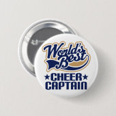 Cheer Kapitein Gift Ronde Button 5,7 Cm (Voorkant /achterkant)