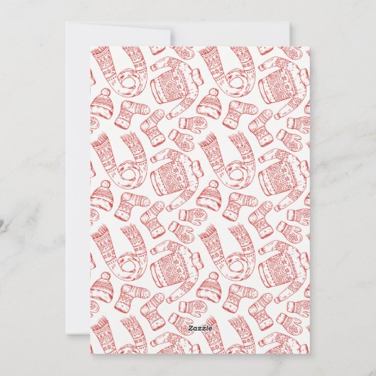 Cheer | Kerstaffoto van Sweater Pattern Rood Feestdagenkaart (Achterkant)