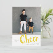 Cheer | Kerstfotogeel met Sweater Pattern Feestdagenkaart (Staand voorkant)