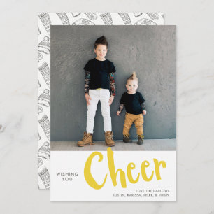 Cheer   Kerstfotogeel met Sweater Pattern Feestdagenkaart
