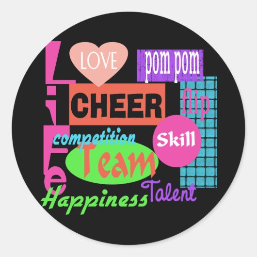Cheer Life Ronde Sticker (Voorkant)