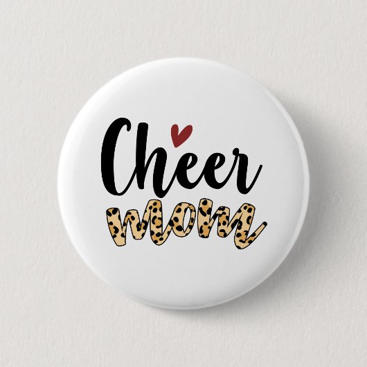 Cheer Ma Leopard Print Ronde Button 5,7 Cm (Voorkant)
