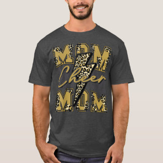 Cheer Ma Lightning Bolt Cheer Leopard Gold T-shirt
