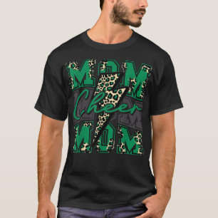 Cheer Ma Lightning Bolt Cheer Leopard Light Green T-shirt