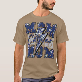 Cheer Ma Lightning Bolt Cheer Leopard Navy Blue T-shirt