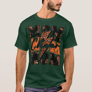 Cheer Ma Lightning Bolt Cheer Leopard Oranje Blac T-shirt