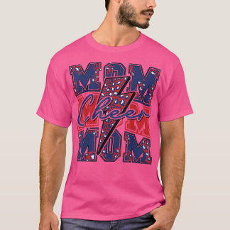 Cheer Mam Lightning Bolt Cheer Leopard Red T-shirt