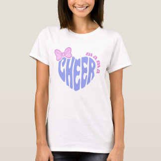 Cheer Mama Moeder Cute Hart Met Strik  T-shirt