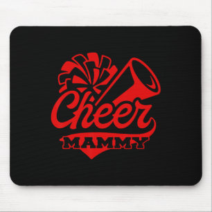 Cheer Mammy Grootste Fan Zwart En Rode Pom Pom Muismat