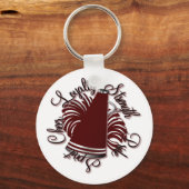 Cheer Maroon en White Qualities Sleutelhanger (Voorkant)