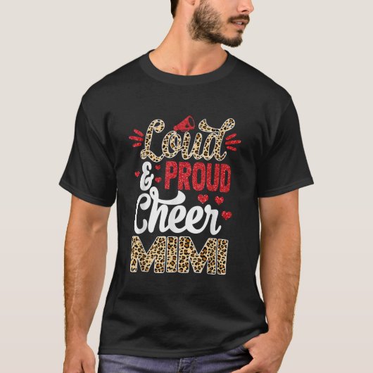 Cheer Mimi grootst fan Leopard print en Pom Pom T-shirt (Voorkant)