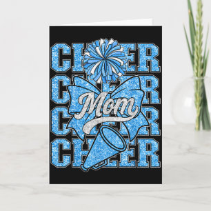 Cheer Moeder Mama Boog Srt Cheerleading Team Blauw Kaart