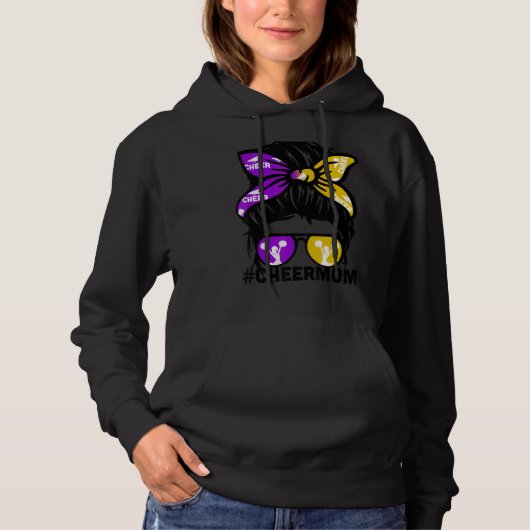 Cheer Moeder Mama Puple & Gold Cheerlead Ma Hoodie (Voorkant)