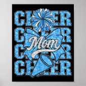 Cheer Mom Mama Bow Srt Cheerleading Squad Blue Che Poster (Voorkant)