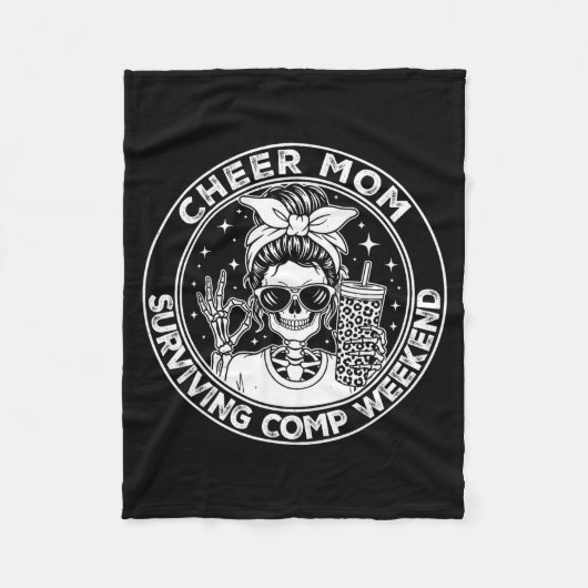Cheer Mom Surviving Comp Weekend Funny Cheerleadin Fleece Deken (Voorkant)