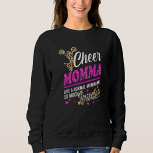 Cheer Momma Bigst Fan Leopard Print and Pom Pom Trui
