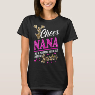 Cheer Nana grootst fan leopard print en Pom Pom 1 T-shirt