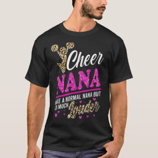Cheer Nana grootst fan leopard print en Pom Pom 1 T-shirt