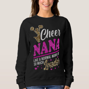 Cheer Nana grootst fan leopard print en Pom Pom 1 Trui